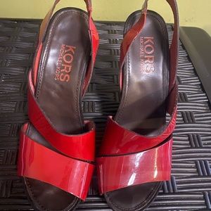 Michael Kors Red patent leather sandals. Vintage!